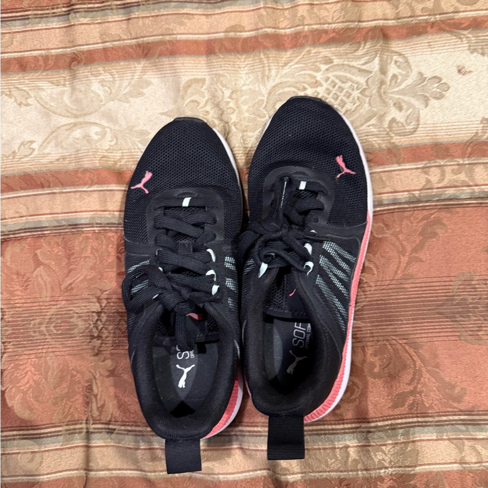 Puma Black and Pink Sneakers